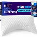 Sidney Sleep Pillow for Side and Back Sleepers - Comfort for Neck and Shoulder Pain - Adjustable Contour Fill - Queen Size - Extra Fill Included (White)