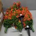 2 Pcs 3.6FT Topiary Trees Artificial Outdoor, Fall Tree Faux Flowers UV Resistant Shrubs for Indoor Planters Outdoor Porch Halloween Decoration Orange