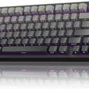 RedThunder K75 Wireless Mechanical Gaming Keyboard, 75% Hot Swappable Creamy Keyboard with Knob, RGB Backlit, Pre-lubed Linear Switches, Side Engraved PBT Keycaps, Wireless/Wired/BT5.0, Gradient Gray