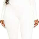 Mulisky Women's Sexy Long Sleeve Bodycon Jumpsuit Rompers One Piece Outfits (White), XL