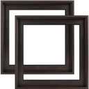 14x14 Canvas Floater Frame, 2 Pack 0.9" Deep Floating Frames for Oil Paintings Art Prints Artwork Landscape Portrait Room Wall Decor (Black Brown)