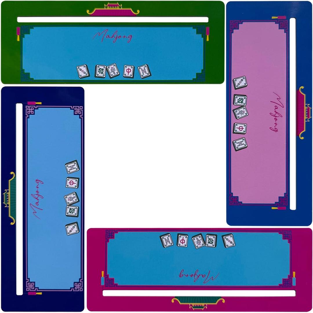 LOYGRS 4 Pack Mahjong Line Finder Card Guide - Mahjong Game Helper with Rules Strategies for Beginners, Travel, Parties and Game Nights Mahjong Accessories for Gifts
