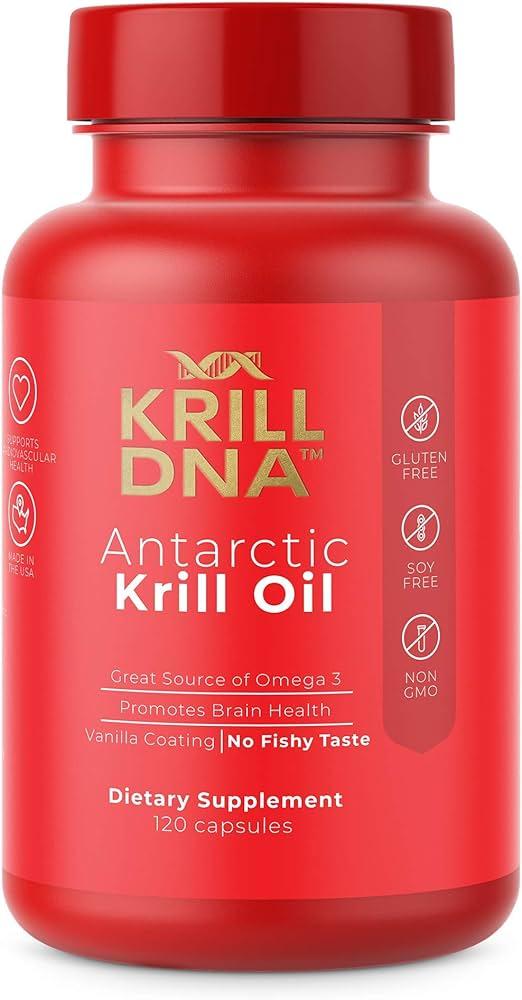 Antarctic Krill Oil 120 Ct - Omega 3 Krill Oil Supplement with EPA DHA & Astaxanthin for Brain Joint & Heart - 3rd Party Lab Tested No Gluten GMOs or Fishy Aftertaste 