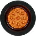 10PCS 2" Inch Round Amber Trailer LED Side Marker Clearance Lights Kit Waterproof 9 LED w/Grommets and 2 Prong Pigtails for 12V Truck Trailer RV Van Boat