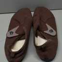 relxfeet Men's Slippers Wide Width Adjustable Orthopedic Diabetic House Shoes for Neuropathy Swollen Feet Relief Non-Slip Rubber Sole Indoor Outdoor, (Dark Brown, Size 15) 