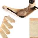 Chasing Tails Cat Wall Shelves - Four Step Cat Shelf with Scratch Board, Mounted Cat Shelves, Sturdy Cat Wall Furniture for Indoor Cats, Kittens - Extra Cat Wall Hammock Cover Included