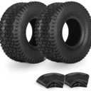 15x6.00-6 Tire and Inner Tube Set, TR-13 Straight Valve Stem, Replacement Riding Mower Front Wheel Assembly, 2 Pack