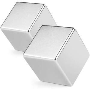 DIYMAG 25x25x25mm Super Strong Neodymium Block Magnet Permanent Magnetic Disc Powerful Rare Earth Magnets for Fridge Kitchen DIY Craft and Office Science Pack of 2