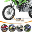 HOLATO Front 60/100-14 2.50-14 Tire and Inner Tube for 110cc 125cc CRF70 CRF110 XR70 KLX110 TTR90 PW80 RM60 RM65 TaoTao DB14 SSR Apollo Coolster Dirt Pit Bike Motorcycle Off Road Motocross Heavy Duty