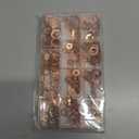 325 PCS, 10 Sizes, Premium Copper Metric Sealing Crush Washers Assortment Kit, Upgraded Flat Ring Oil Drain Plug Crush Washer Gasket Seal Assortment Set, Banjo Bolt Washer for Automotive, Motorcycles