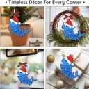 Shark Christmas Ornaments 2025 - Shark Gifts for Men and Women, Ocean Animal Lover Gifts for Teens, Friends, Family, Sea Life Decor, 2 Layers Wood Sea Animal Hanging Ornament