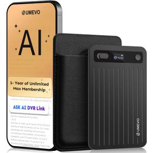 AI Voice Recorder with App Control : AI Transcription, Summarization & Mind Maps, Portable AI Note Taking Device with Case 64GB Memory Recording for Calls, Speeches, Meetings, Interviews(Black)