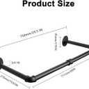 Industrial Iron Pipe Clothes Hanging Bar DIY Wall-Mounted Garment Rack Heavy Duty Clothing Rack for Bedroom, Laundry Room, Closet Storage (Black 28 inch)