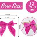 AIMUDI Hot Pink Bows 5''6'' Christmas Bows for Gift Wrapping Fuchsia Present Bows Fur Bows for Christmas Trees Fireplaces Wreaths Crafts Home Outdoor Winter Decoration, 12 PCs