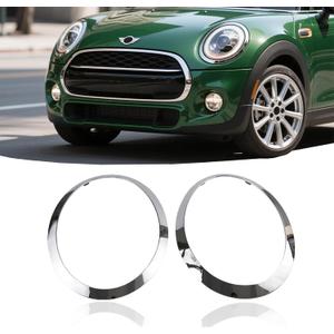 Headlight Bezel Headlamp Trim Ring Compatible with Mini Cooper R55 R56 R57 R58 R59 2007-2015 1Pair Chrome Headlight Bezel