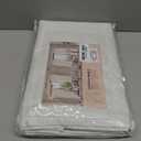 ANRODUO Ivory White 100% Blackout Linen Curtains 84 Inch Length 2 Panels, Back Tab/Rod Pocket Blackout Curtains Full Black Out Thermal Curtain for Summer Heat, Farmhouse Room Darkening Curtain Bedroom