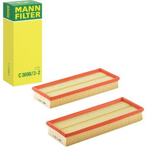 Mann Filter C 3698/3-2 Air Filter Element, (Set of 2)