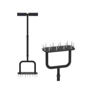 bowosen Lawn Aerator Tool, Manual Yard Plug Aerators, Lawn Aerator Gardening Tools with 15 Spikes for Lawn Care, Compacting Soil - Suitable for Lawns, Yards and Gardens