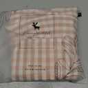 KKJIAF 2 Pcs Plaid Ruffle Pillow Case Standard Size, Cotton Gingham Ruffled Euro Sham Pillow Covers 20x26 Inch, Linen Feel Plaid Bed Pillow Shams with Envelope Closure for Sofa Bed (Light Pink Plaid)