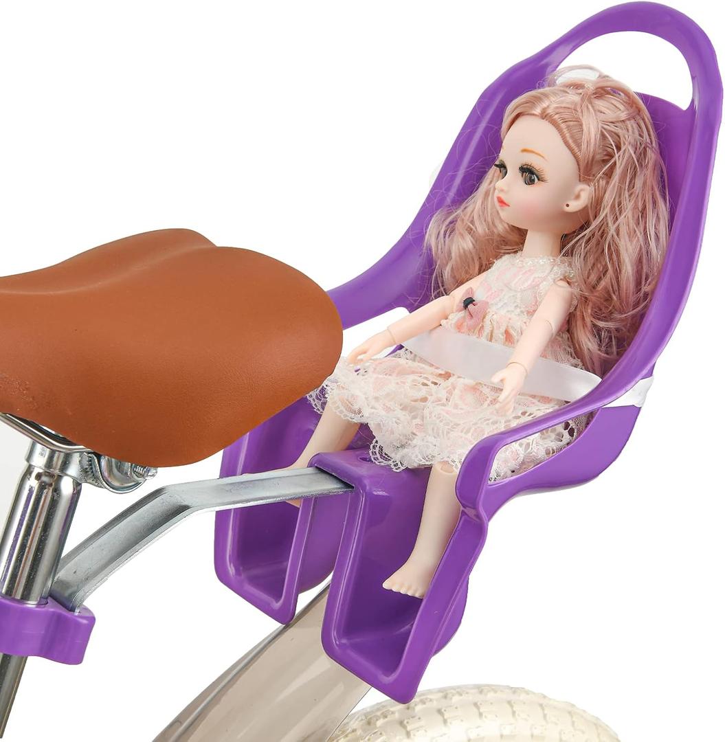 Kids Bicycle Doll Seat  Doll Chair Accessory for Childrens Bikes, Purple