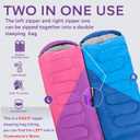 Clostnature Sleeping Bag for Adults and Kids - Lightweight Camping Sleeping Bag for Girls, Boys, Youths, Ultralight Backpacking Sleeping Bag for Cold Weather - Compression Sack Included(Left Zipper) (3 Lbs, Black)