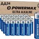 Powermax 24-Count AA Batteries, Ultra Long Lasting Alkaline Battery, 10-Year Shelf Life, Reclosable Packaging