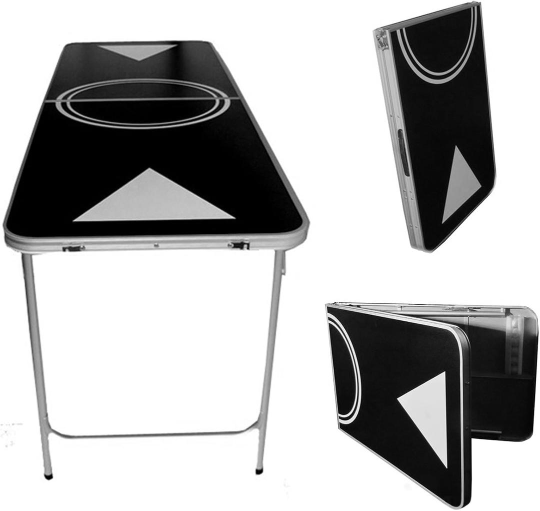 Portable Beer Pong Table - 6 Feet with Ball Rack & 6 Pong Balls!