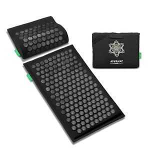 AyurMat Premium Acupressure Mat and Pillow Set - Natural Eco-Friendly Linen & Coconut Fiber,Ergonomic Design,Relieves Stress & Tension,with Carrying Bag,Full Body Pro Set