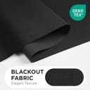 Joydeco 100% Blackout Roller Shades Cordless Blinds for Windows, Free-Stop Shades, UV Protection, Natural Woven Blinds for Home and Office, Light-Proof Aluminum Cover (Black, 52" W x 75" H)