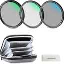 NEEWER 82mm UV/CPL/ND Lens Filter Kit with Hard Shell Storage Case, Multicoated Optical Glass & Aluminum Alloy Frame, UV + Circular Polarizer (CPL) + Neutral Density (ND4) Filter for 82mm Camera Lens