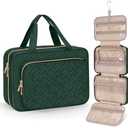 Wedama Toiletry Bag for Women, Medium Cosmetic Travel Bag, Hanging Toiletry Bag for Bathroom, Thickened PVC Waterproof Makeup Bag, Toiletries Bag for Travel Business Trips and Camping, Dark Green