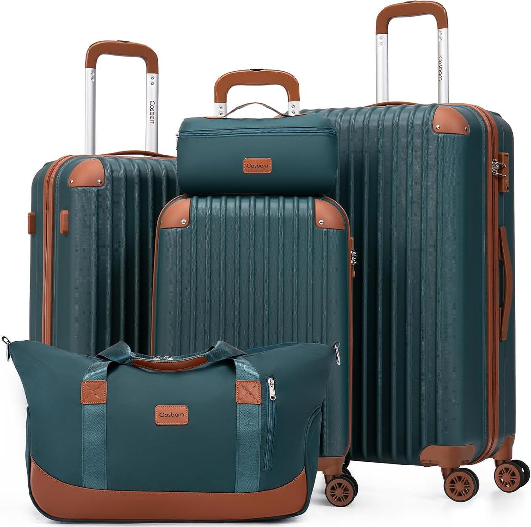 Cosbarn Luggage Sets, Lightweight Durable Hardshell, 5 piece Suitcase Sets