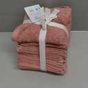 Great Bay Home 100% Cotton 12-Pack 13x13 Wash Cloth - Absorbent, Quick-Drying, Durable Face Towels for Bathroom Decor - Low-Twist, Two-Ply Fibers (Desert Rose)