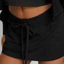 GOBLES Women's Cute A-line Mini Tennis Skirt with Shorts Underneath Drawstring Mid Waisted Golf Skorts (Black, M)