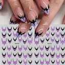 3 x Halloween Nail Art Stickers 3D Bat Nail Stickers Colorful Bat Nail Art Decals Self-Adhesive Nail Decals Horror Nails Design Supplies Laser Gold Silver Red Purple Bats Nails Decorations Accessories