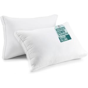 Utopia Bedding Down Alternative Bed Pillows for Sleeping Queen Size (White), Set of 2, Soft & Fluffy Pillow with Cooling, Hotel Quality, Gusseted Pillow for Back, Stomach or Side Sleepers