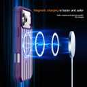 Striped Case for iPhone 17 Pro Max with Stand,6.9" Purple