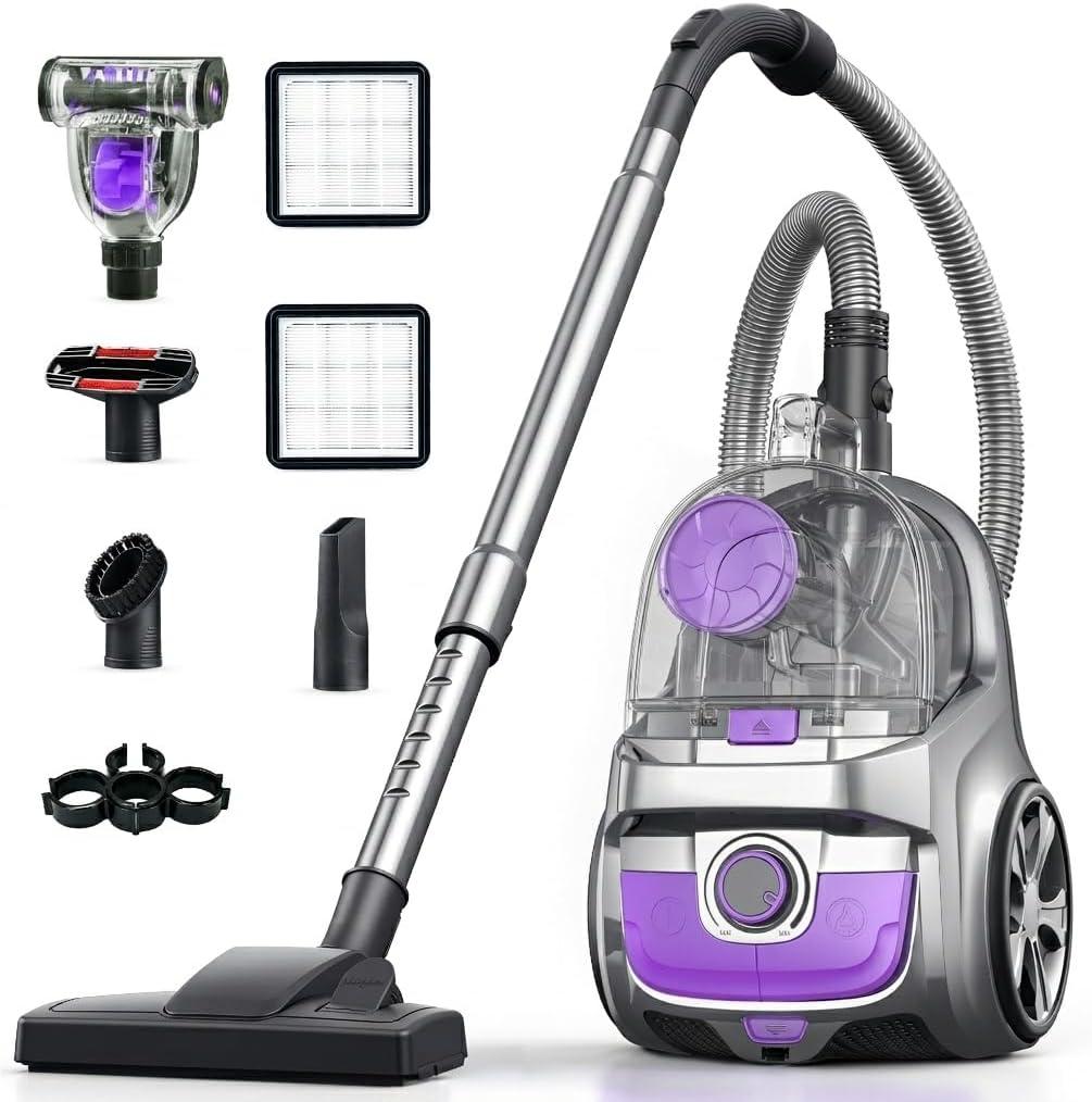Aspiron Canister Vacuum Cleaner, 40Kpa Bagless Vacuum Cleaners