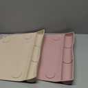 PandaEar 2 Pack Suction Silicone Placemat for Toddlers Kids| Food Grade Toddler Place Mat for Dining Table & Restaurants Baby Eating| Baby Placemat That Stick to Table（Pink + Linen