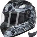 TRIANGLE Motorcycle Helmets Full Face Motorcycle Helmet for Men & Women with Tinted and Clear Visor Meet Dot Approved (Gray, S)