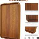 1 pcs 13"x 9" Solid Acacia Wood Serving Tray Rectangular Wooden Serving Platter Natural Wooden Board for Bar Coffee Party