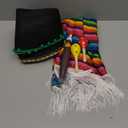 Unittype 6 Pcs Mxeican Costume Set Sombrero Hat Serape Poncho Mustache Maracas Fiesta Outfit Mexco Accessories