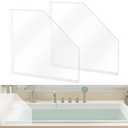 Havexerath 2 PCS Shower Corner Water Guard 10" x 10" Self Adhesive Splash Guard for Bathtub Acrylic Bathtub Splash Guard to Keep Water in Shower