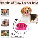 MateeyLife Slow Feeder Dog Bowls 2PCS, Anti-Choking Puzzle Dog Food Bowls, Anti-Slip Interactive Feeding Slow Down Eating, Bloat Stop Maze Dishes for Medium Breeds Pink&Purple