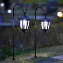 MAGGIFT 34 Inch Hanging Solar Lights Outdoor Waterproof Solar Garden Lights with 2 Shepherd Hooks Landscape Lighting for Lawn Patio Yard Pathway Driveway,2 Pack