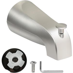 Slip On Tub Spout with Diverter, for 1/2" Copper Pipe, Compatible with Kohler GP85556 Bath Tub Spout, Bathroom Bathtub Tub Faucet Replacement, with 5/32" Hex Wrench (Brushed Nickel)