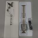 Slim Watch Band Compatible with Apple Watch 41mm 45mm 42mm 44mm 40mm 38mm Metal Stainless Steel Watchband Suitable for iWatch 11/10/9/8/7/6/5/4/3/2/1/SE Series Women Luxury Strap (Silver and Gold)