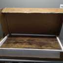 MU Shoe Storage Cabinet with 2 Flip Drawers, Freestanding Shoe Rack Cabinet with Metal Legs, Hidden Shoe Organizer Cabinet for Entryway, Living Room, Rustic Brown