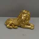 10 Inch Lion Statue Figurine Sculpture Resin Collectible Gifts for Lion Lover Office Home Decor Desk Accessories Decoration Garden Figurines Outdoor Decor Gold