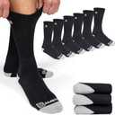 Premium Bamboo Rayon Crew Work Socks- Moisture Wicking, Odor Eliminating Crew Socks for Men